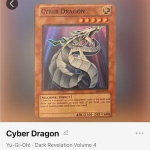 Yu-Gi-Oh! Cyber Dragon Card